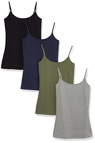 Amazon Essentials Women's Slim-Fit Camisole, Pack of 4