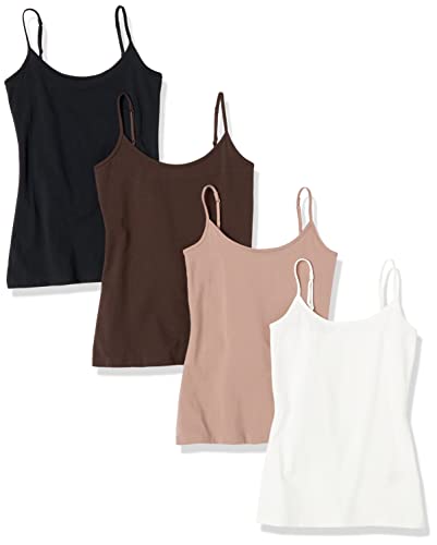 Amazon Essentials Women's Slim-Fit Camisole, Pack of 4