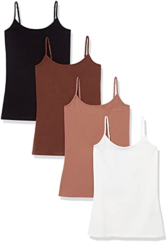 Amazon Essentials Women's Slim-Fit Camisole, Pack of 4