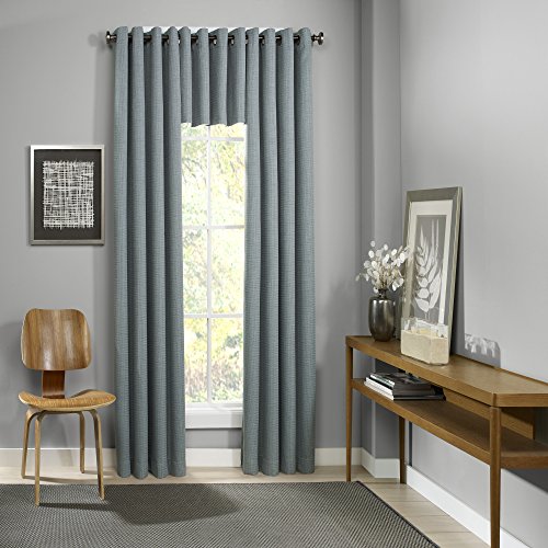 ECLIPSE Valances for Windows - Palisade 52" x 18" Short Curtain Valance Small Window Curtains Bathroom, Living Room and Kitchens, Mineral