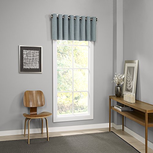 ECLIPSE Valances for Windows - Palisade 52" x 18" Short Curtain Valance Small Window Curtains Bathroom, Living Room and Kitchens, Mineral