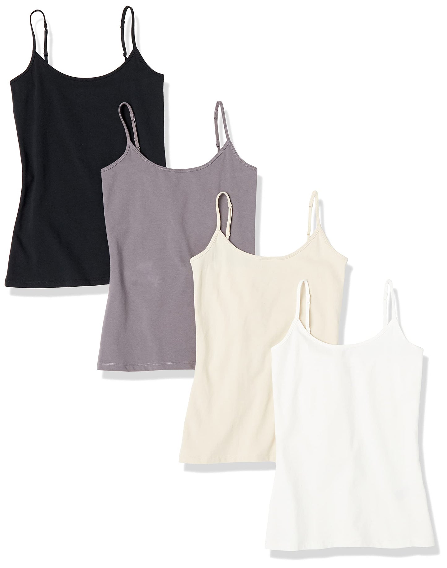 Amazon Essentials Women's Slim-Fit Camisole, Pack of 4