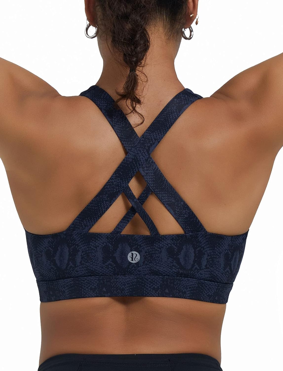 RUNNING GIRL Sports Bra for Women, Criss-Cross Back Padded Strappy Sports Bras Medium Support Yoga Bra with Removable Cups