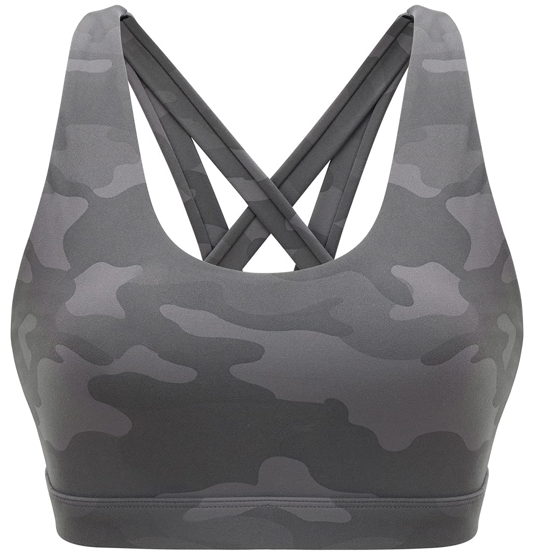 RUNNING GIRL Sports Bra for Women, Criss-Cross Back Padded Strappy Sports Bras Medium Support Yoga Bra with Removable Cups