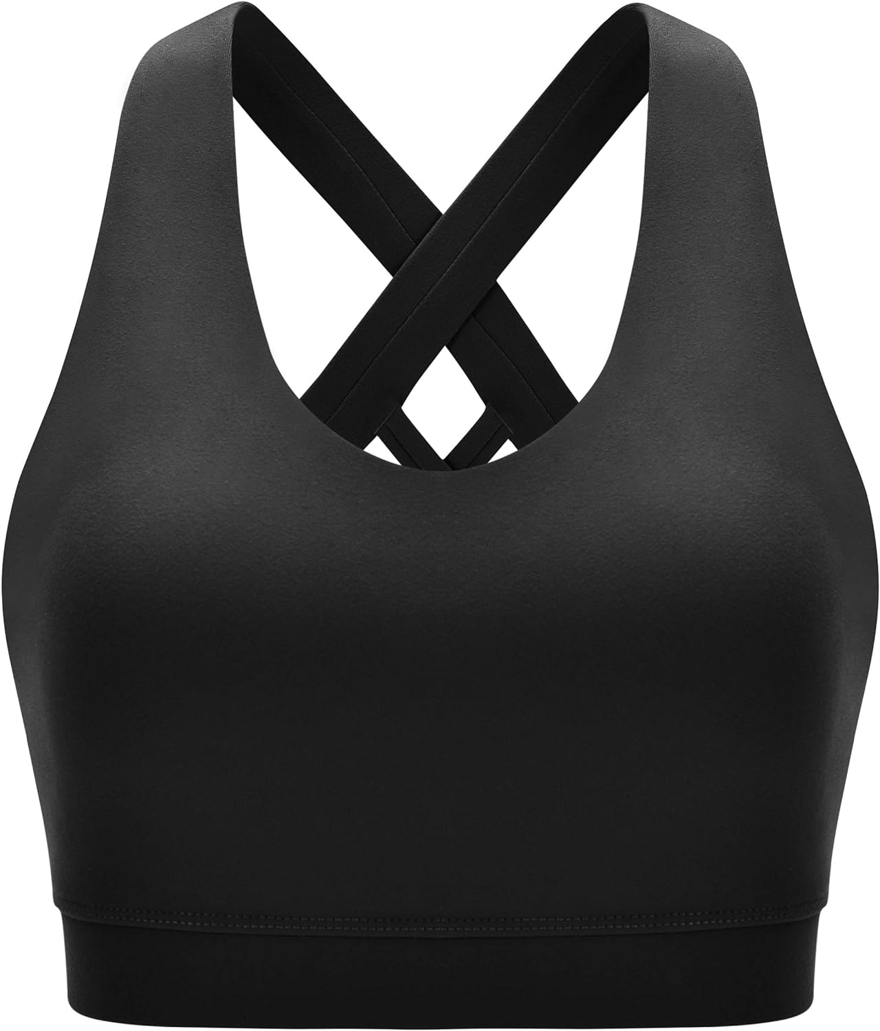 RUNNING GIRL Sports Bra for Women, Criss-Cross Back Padded Strappy Sports Bras Medium Support Yoga Bra with Removable Cups