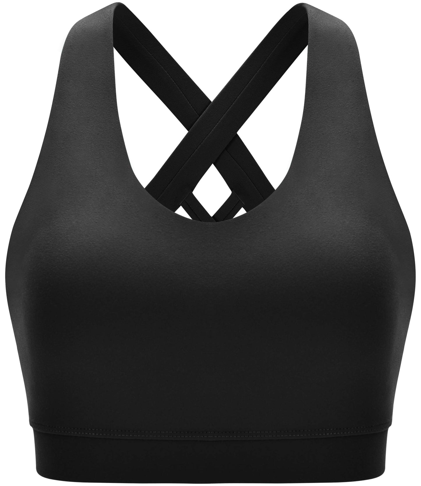 RUNNING GIRL Sports Bra for Women, Criss-Cross Back Padded Strappy Sports Bras Medium Support Yoga Bra with Removable Cups