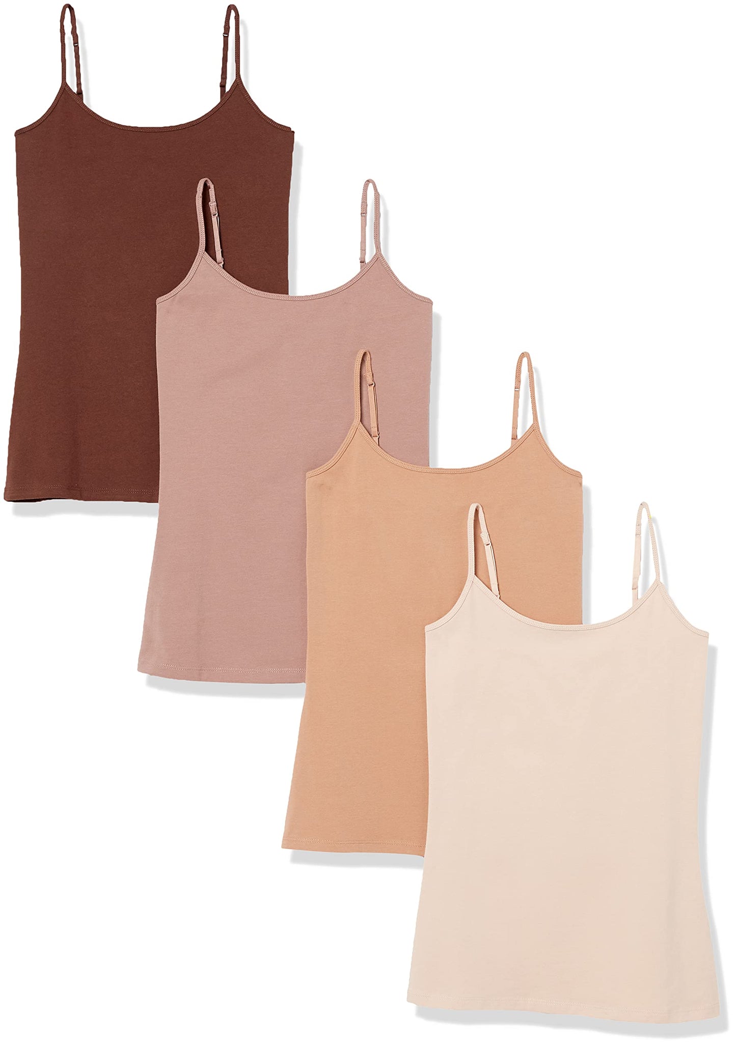 Amazon Essentials Women's Slim-Fit Camisole, Pack of 4