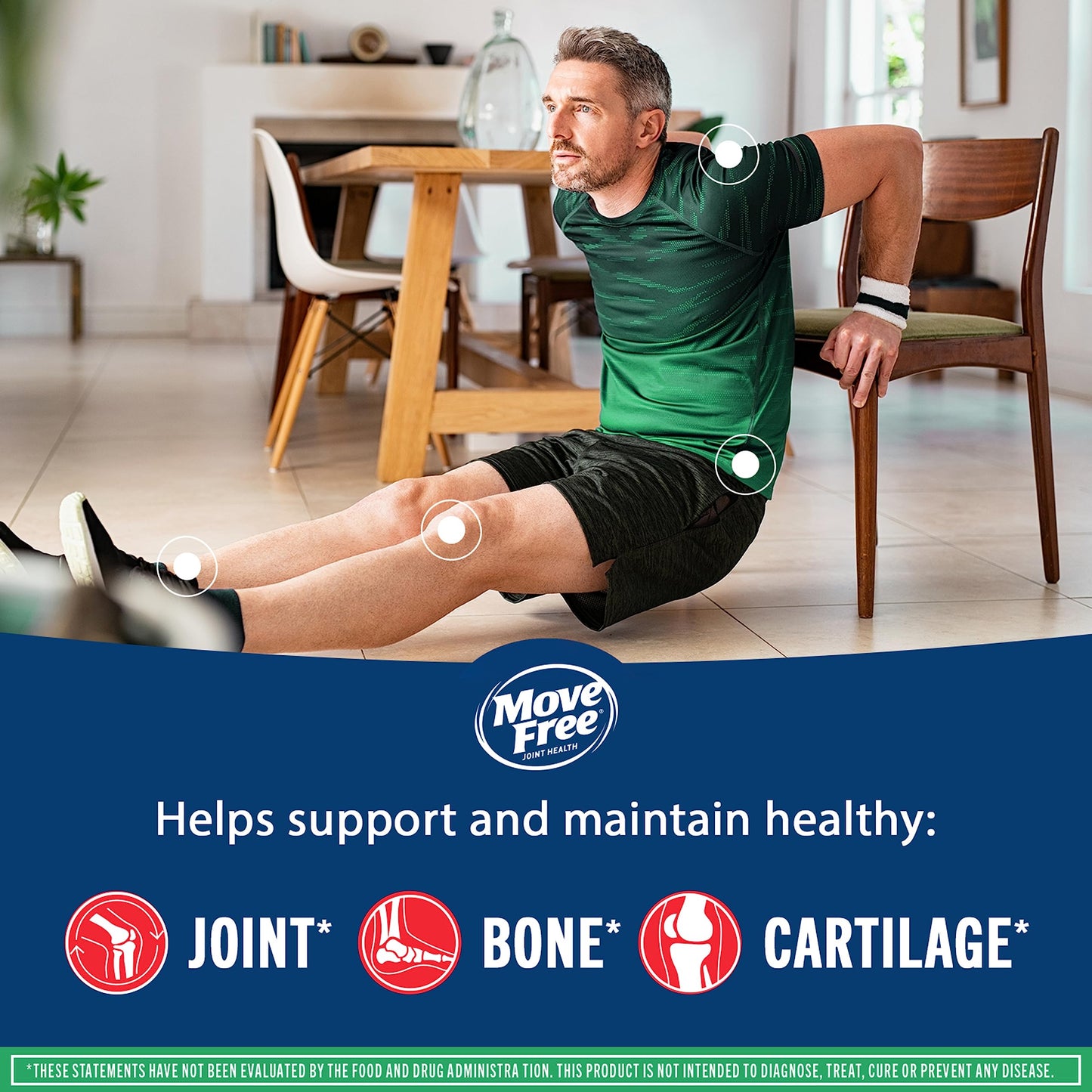 Move Free Advanced Glucosamine Chondroitin MSM Joint Support Supplement, Supports Mobility Comfort Strength Flexibility & Bone - 120 Tablets (40 servings)*