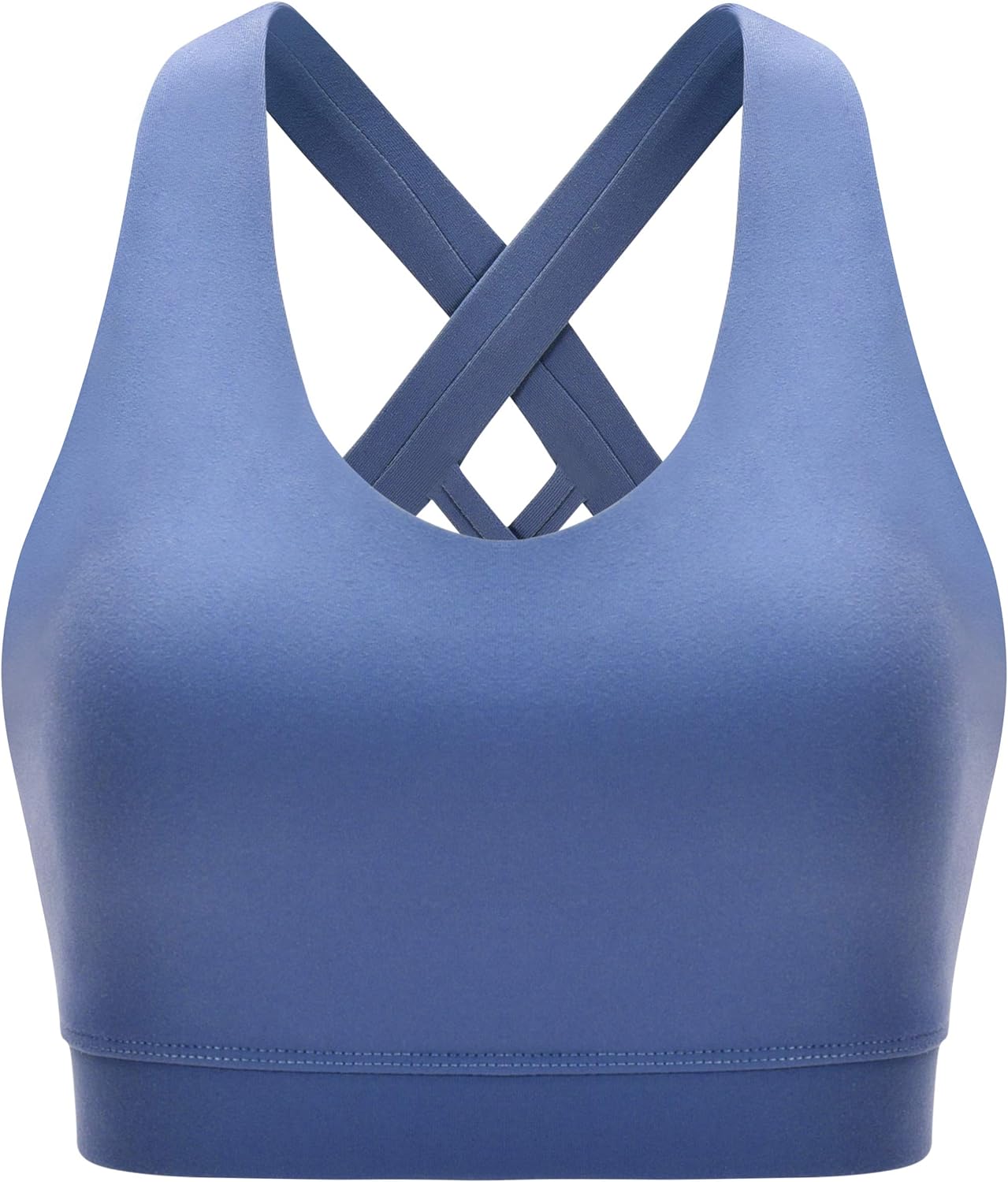 RUNNING GIRL Sports Bra for Women, Criss-Cross Back Padded Strappy Sports Bras Medium Support Yoga Bra with Removable Cups