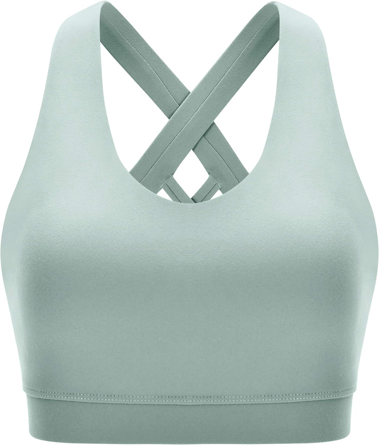 RUNNING GIRL Sports Bra for Women, Criss-Cross Back Padded Strappy Sports Bras Medium Support Yoga Bra with Removable Cups